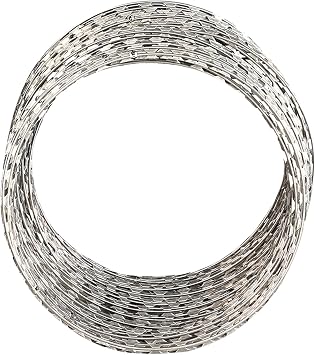 Razor Wire, Razor Barbed Wire, 33 Feet Per Roll Razor Wire Fencing Razor Fencing, Razor Ribbon Barbed Wire, Galvanized Steel Razor Wire Fence, Rolled Spirotsol Useful Protection Size 20 m/65 ft