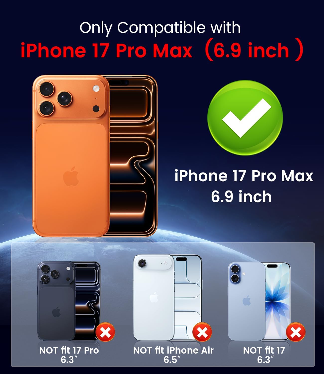 for iPhone 17 Pro Max Case with 360 Magnetic Ring Stand, Fit MagSafe, Military-Grade Shockproof Protection, Non-Slip Slim Translucent Protective Phone Cover, Orange - Image 9