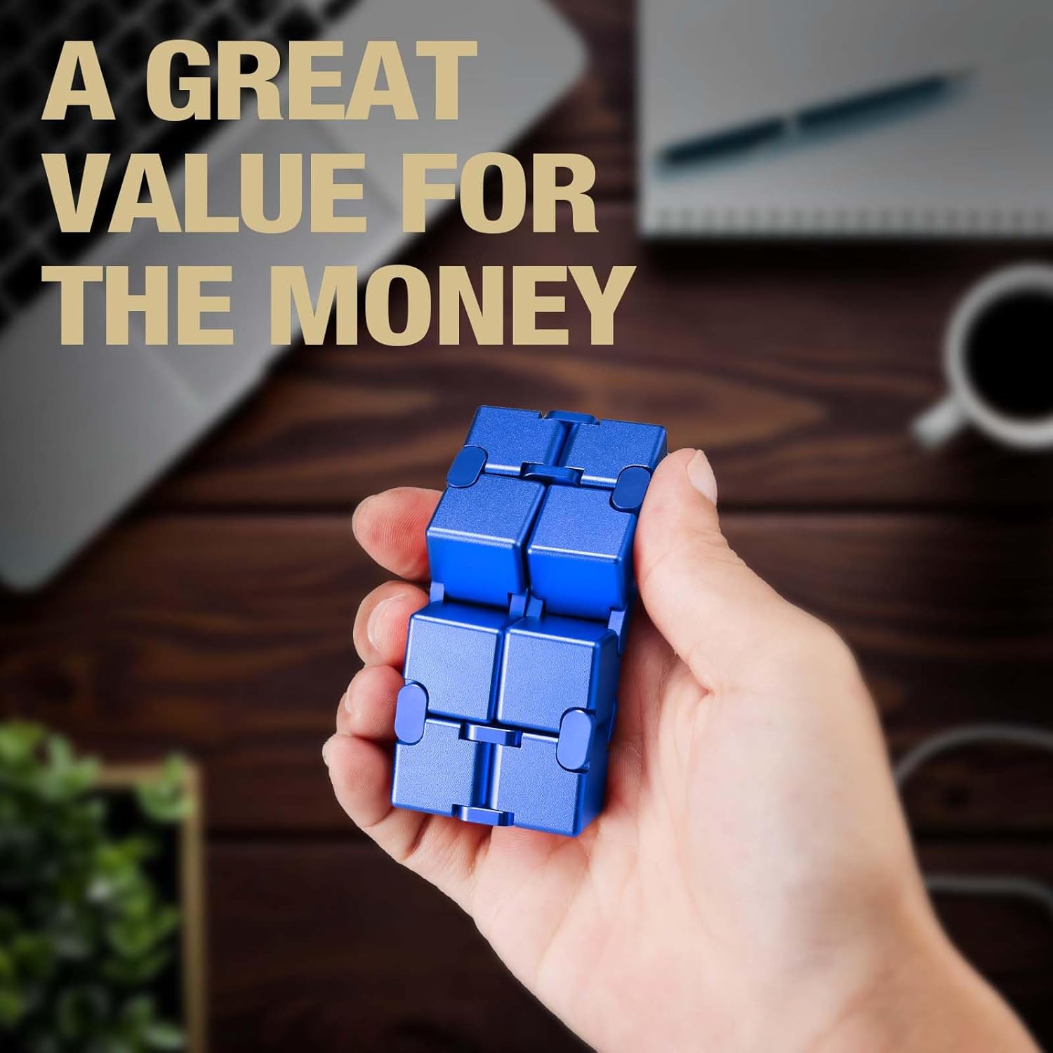 Metal Infinity Fidget Cube Toy for Adults,Cool Home Office Classroom Traval Desk Gadgets Gifts for ADHD ADD Autism and Stress Anxiety Relief.