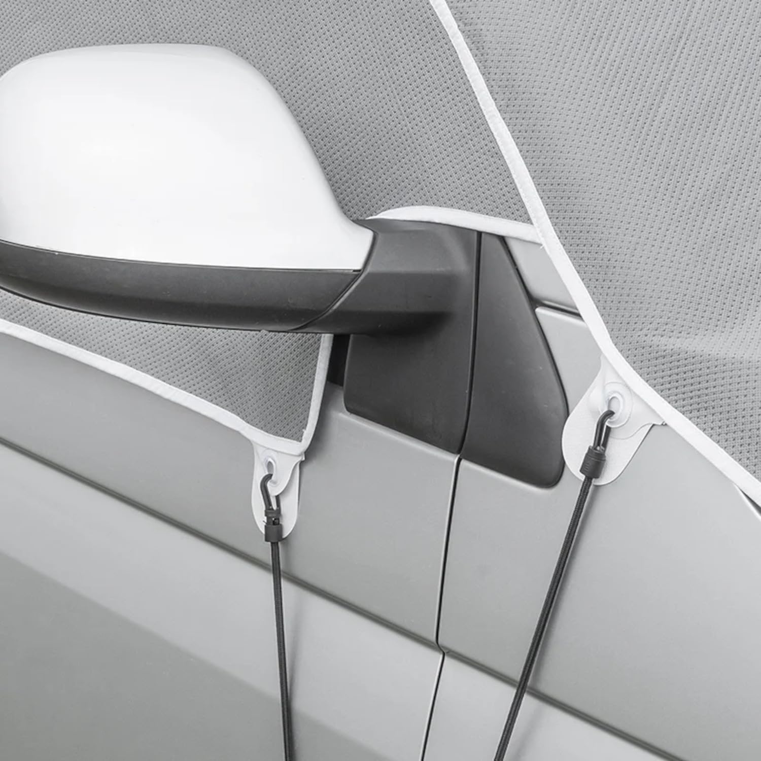 Frontscheiben Abdeckung kompatibel für Verschiedene Marken – Abdeckplane für Wohnwagen mit UV-Schutz 160 GSM Vliesstoff, Spiegelschlitzen & Spanngurten (Kompatibel mit Volkswagen T5 und T6)
