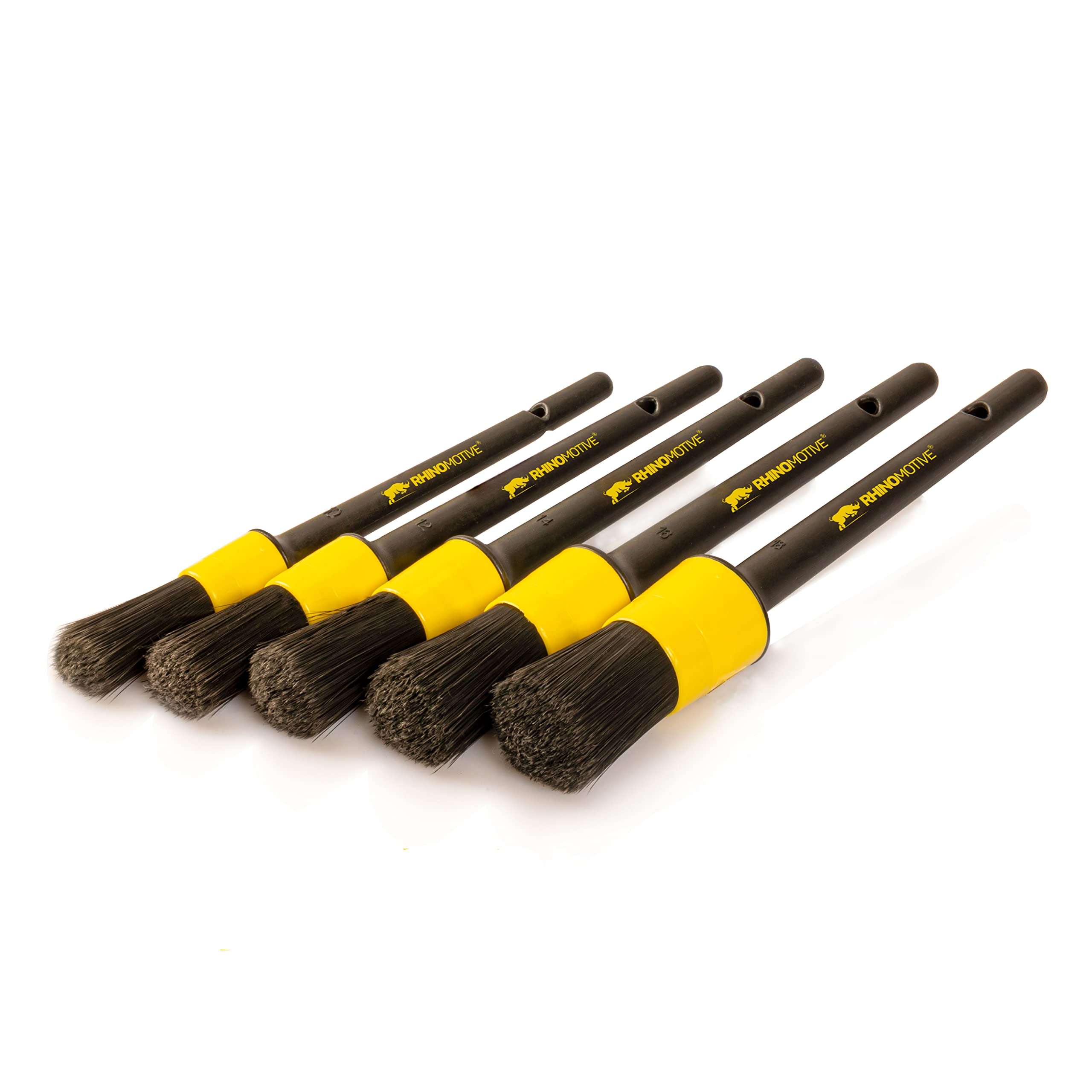 RHINOMOTIVE Auto Detailing Brush Set - 5 Pcs in Different Sizes - Car Accessories Brushes for Cleaning R1817