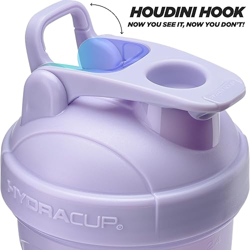 Miniatura 5 de Hydra Cup ProFlow - Botellas mezcladoras de proteínas con bola batidora, tapa a prueba de fugas, asa de transporte oculta, sin BPA, para proteínas