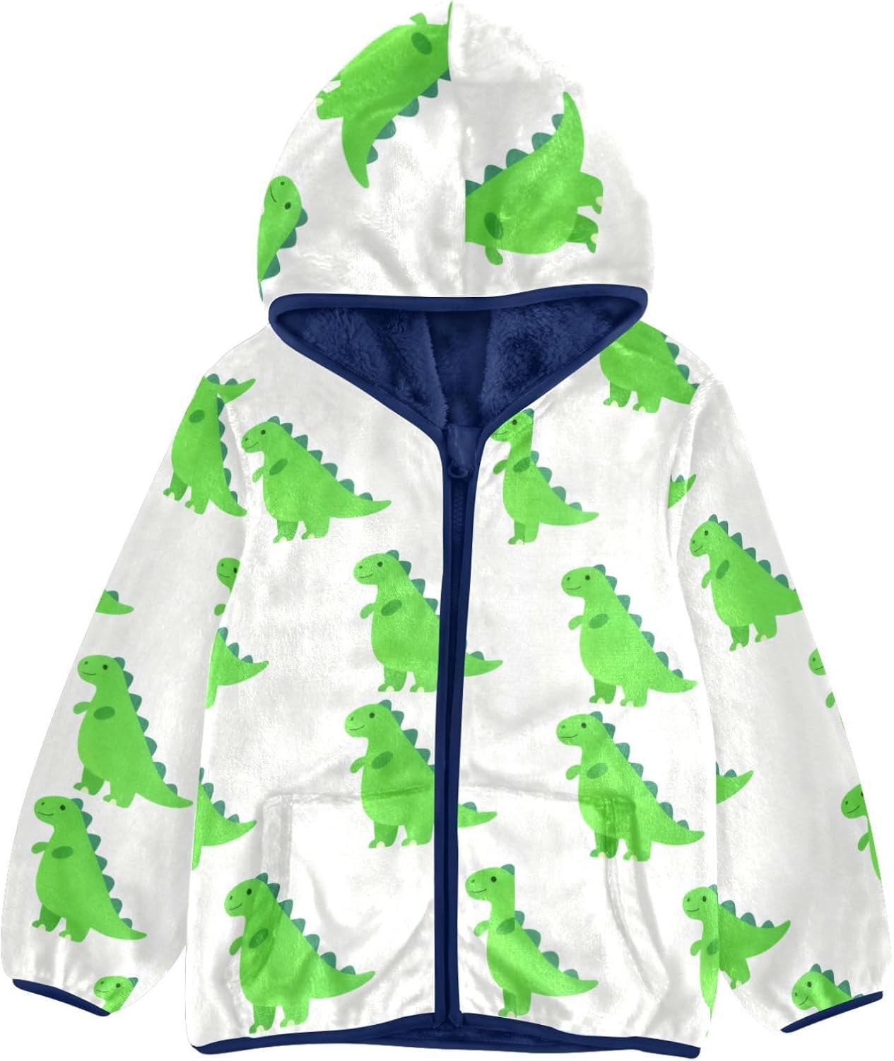 Green Dinosaur Toddler Boy Fleece Jacket Outerwear Jackets Baby Boys Hoodie 3T