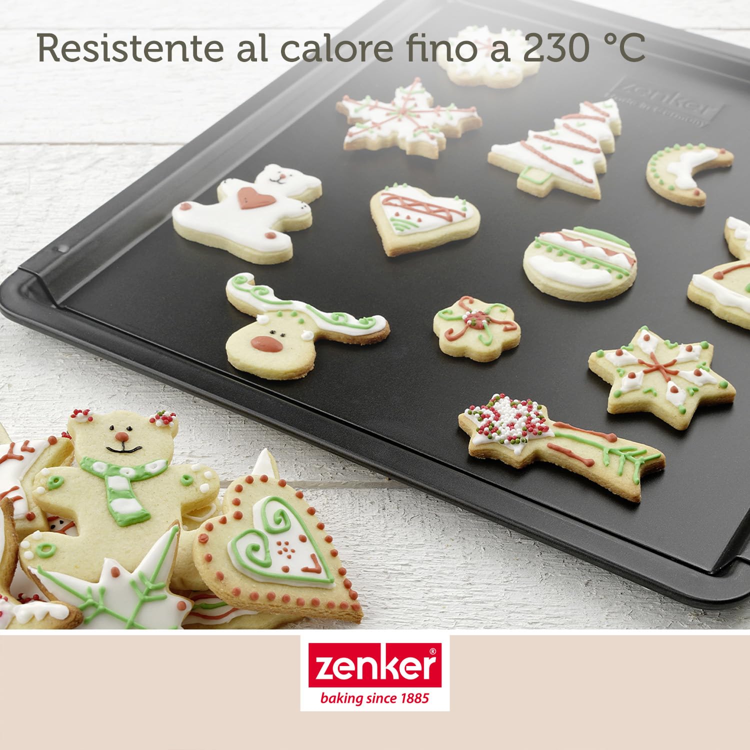 Zenker Teglia rettangolare estensibile 37-52x33cm, con sistema di bloccaggio automatico, per dolce e salato Carbon Steel con rivestimento antiaderente Teflon Classic, Linea Black Metallic