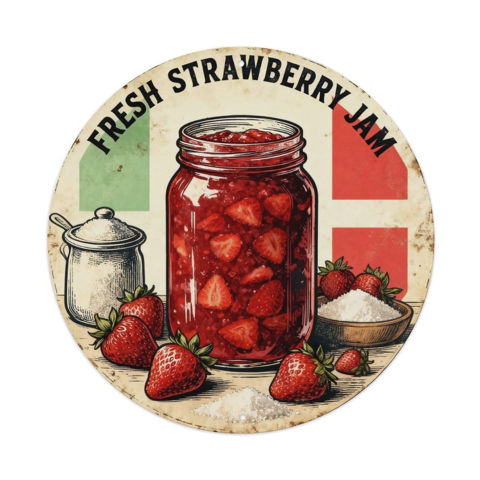 Fresh Strawberry Jam Retro Tin Sign Metal Tin Sign Plaque