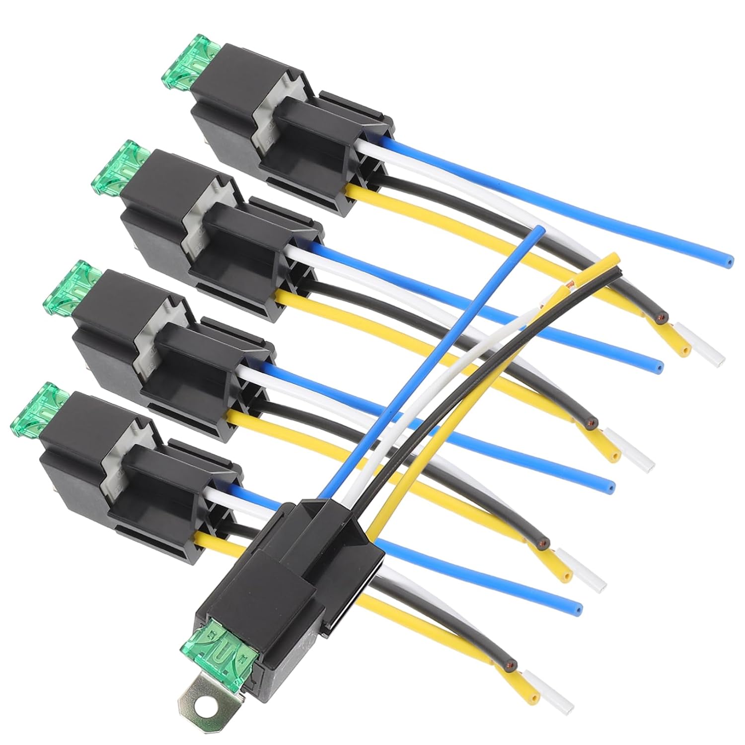 Mobestech 1set Automotive Relay Socket and Fuse Kit Dc Wiring for Cars and Trucks Easy Installation Pin Relay Connector Automotive Accessories