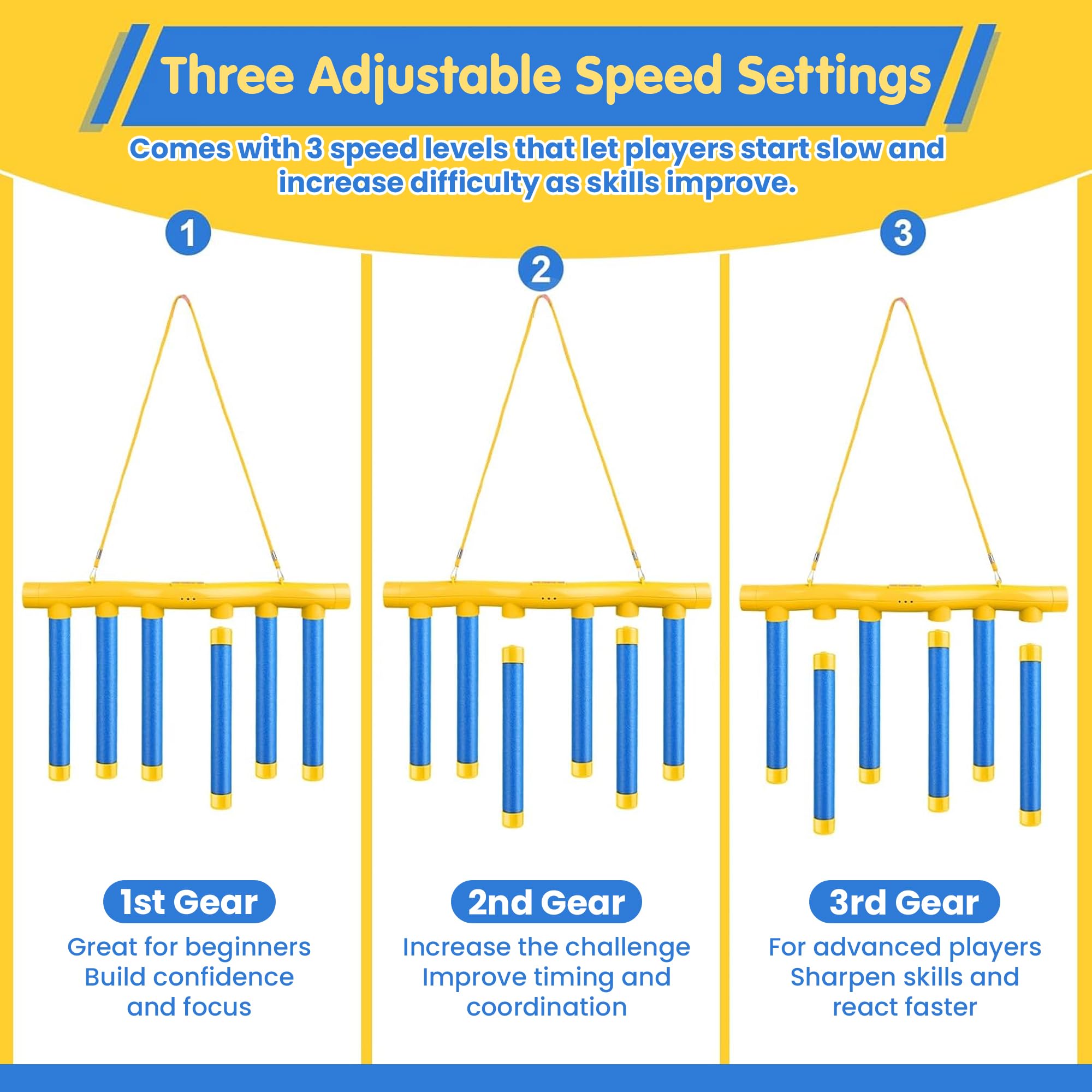 Kidology Reflex Drop Sticks Challenge Game for Kids | Hand-Eye Coordination & Reaction Training Game | 3 Adjustable Speed Modes | Active Indoor & Outdoor Family Party Game for Boys & Girls — Amazon image 6