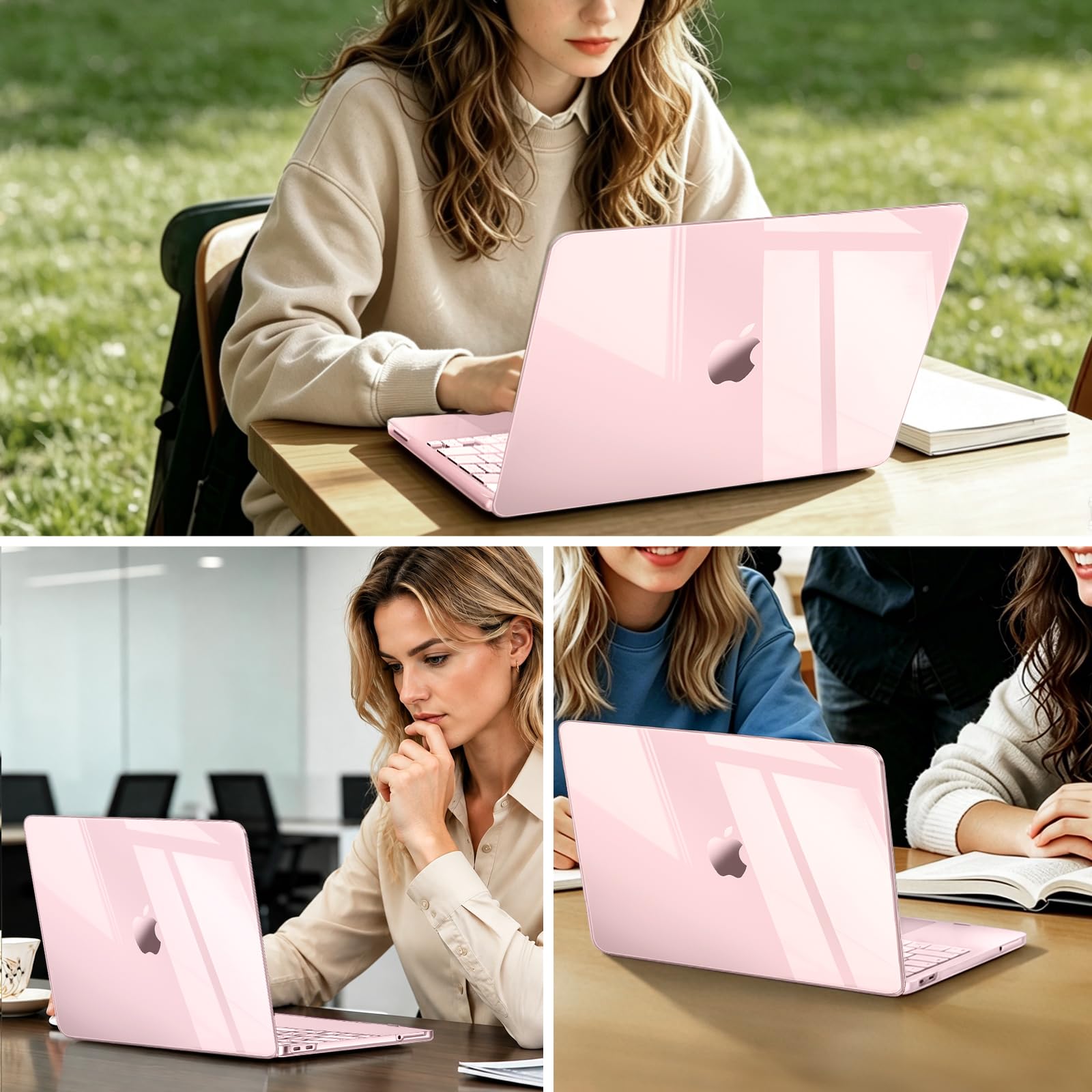 MOSISO Funda Compatible con MacBook Neo 13 Pulgadas Modelo A3404 2026 | con Chip A18 Pro, Ultradelgada Belleza Batural Superior Cierre Perfecto Protección Funda Rígida, Rosa Nube Cristal
