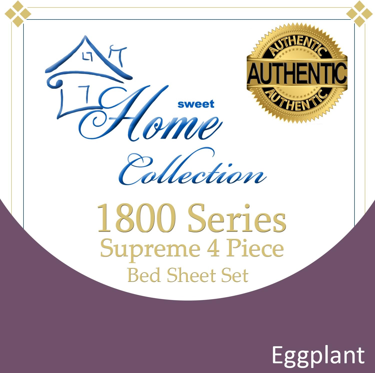Sweet Home Collection Supreme 1800 Series 4pc Bed Sheet Set Egyptian Quality Deep Pocket - California King, Purple