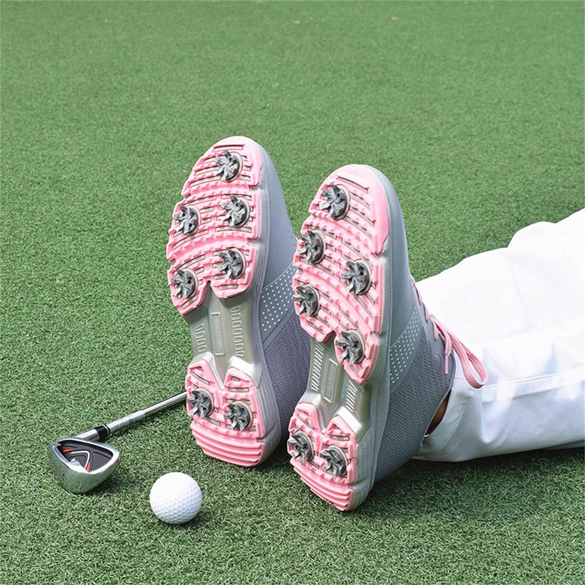Womens Golf Shoes, Lightweight Waterproof Fitness Sneakers Walking Tennis Trainers for Ladies