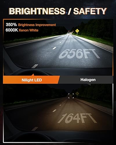 Miniatura 2 de Nilight Bombillas LED 9005HB3 H11H9H8, combo de bombillas antiniebla de haz alto y bajo, 6000 K blanco frío IP67, Plug and Play, paquete de 4