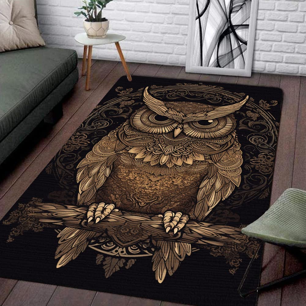 Customized Owl Bathroom Rugs - Owl Area Rug - Rug Runner Owls, Owl Carpets, Owl Rugs Home Decor 5x8, Fall Rugs with Owls, Lovely Owl Area Rug for