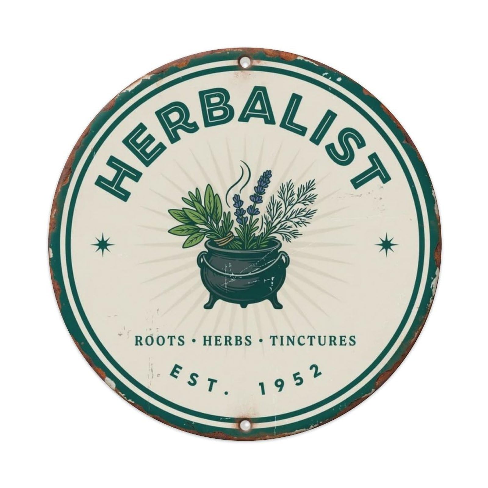 Herbalist Dark Cottagecore Metal Tin Sign Plaque