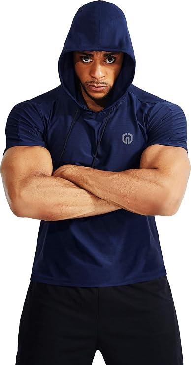 Neleus Men's Workout Tank Tops 3 Pack Sleeveless Running Shirts with Hoodie