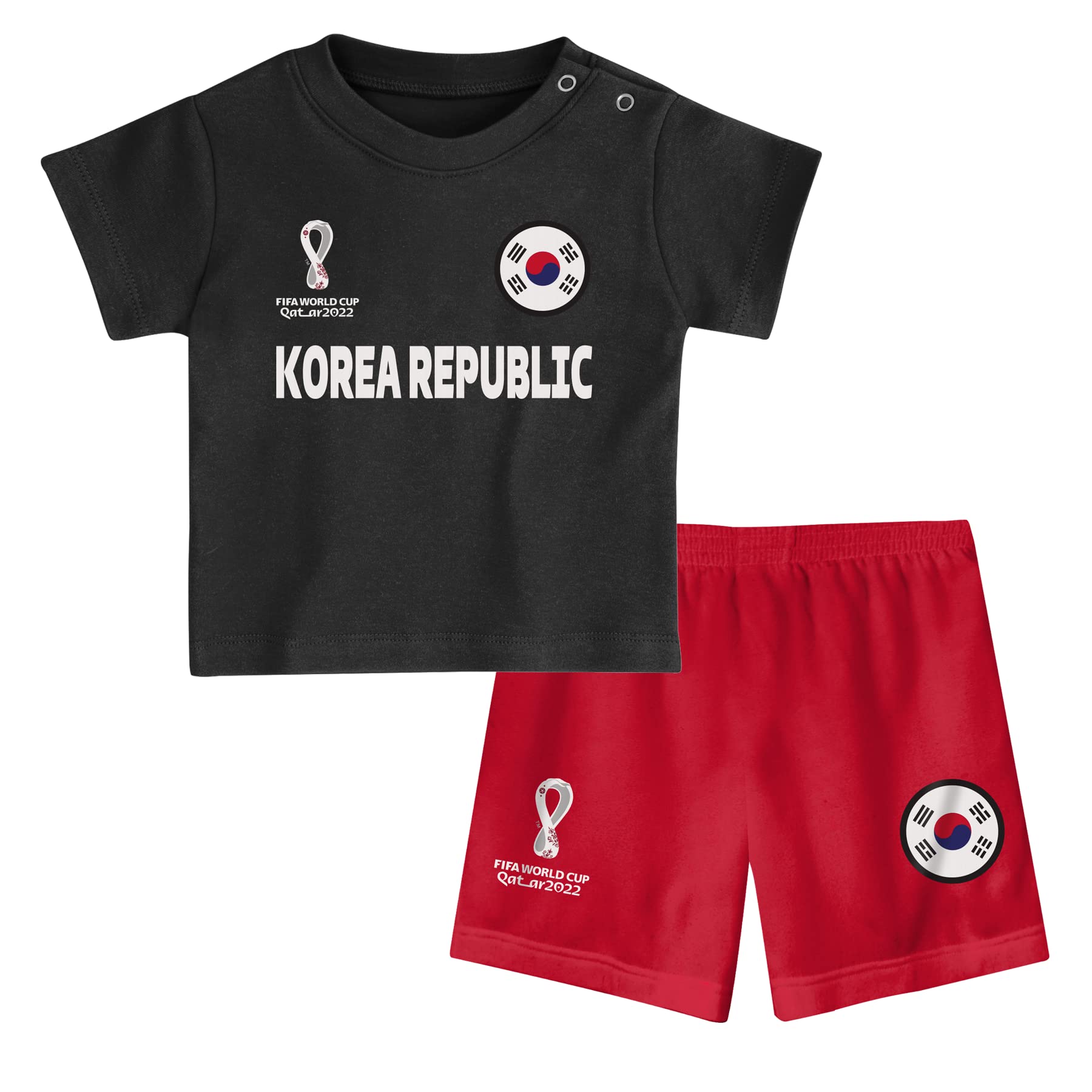 South Korea, Official Fifa 2022 Tee & Short Set Away Country Tee & Shorts Set, Children's Large, Age 4