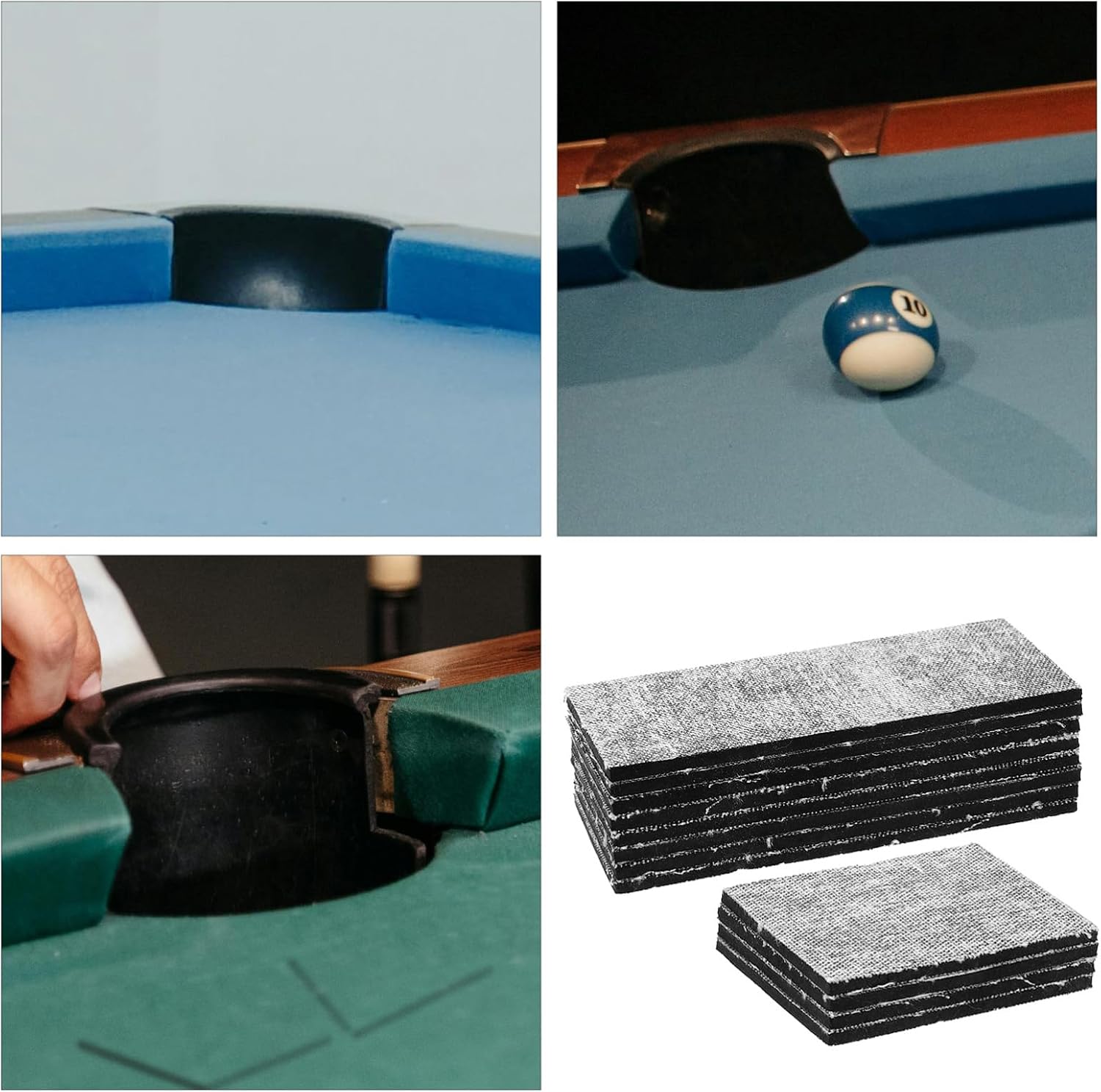 Milisten 36 Pcs Pool Table Rubber Sheet Pool Table Cushion Billiard Table Accessories Net Cushion Pool Table Drop Cushion Rubber Cushion for Billiard Cushion Table Pad Replacement, As Shownx3pcs