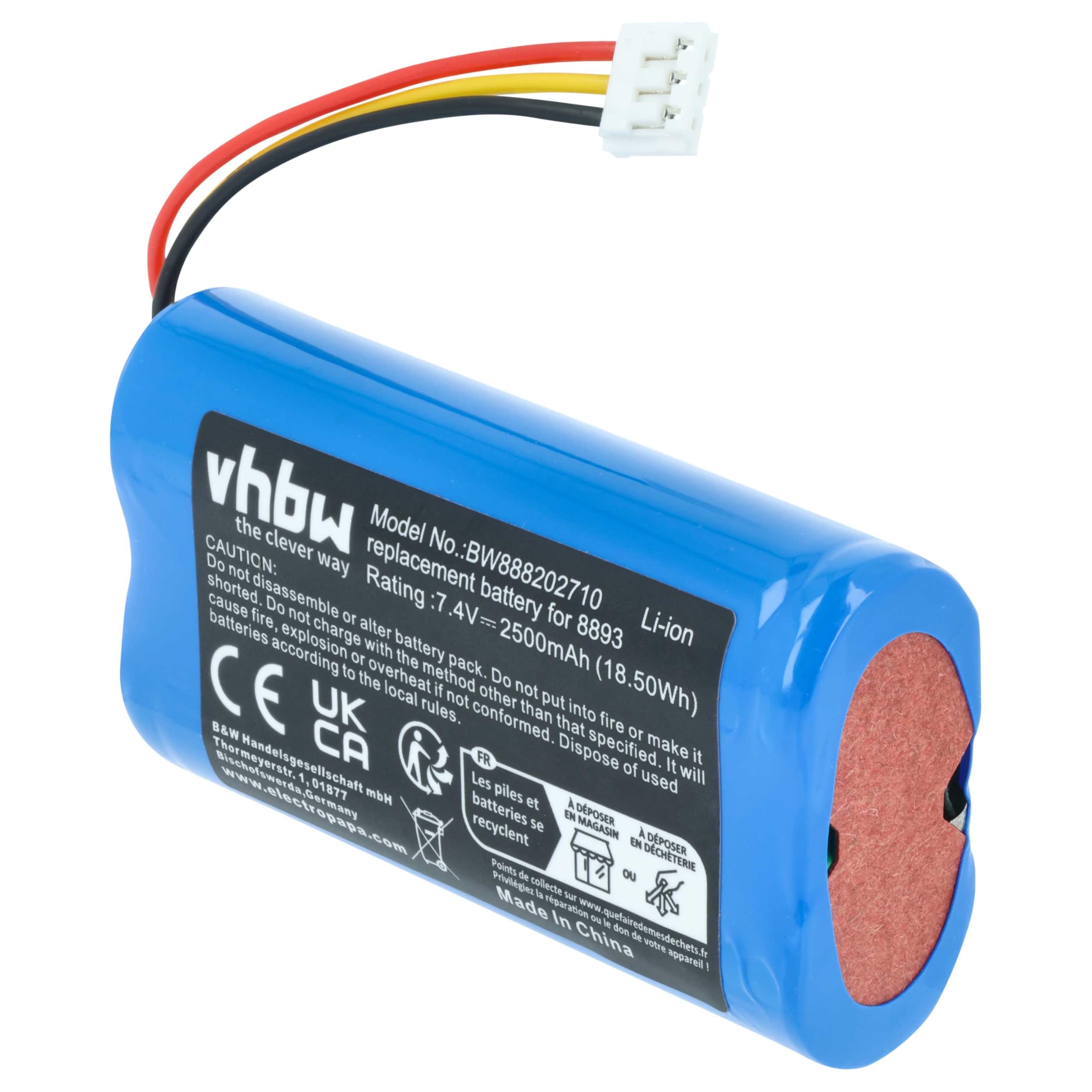 vhbw Akku Ersatz für Gardena 08894-00, 08894-00.640.00, 08894-00.641.00, BF14405 für Elektrowerkzeug (2500 mAh, Li-Ion, 7,4 V)