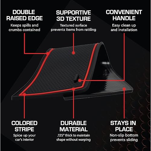 Miniatura 4 de CupHolderHero Compatible con accesorios clásicos RAM 1500 2013-2024  Insertos interiores antideslizantes antipolvo de alta calidad, tapetes para