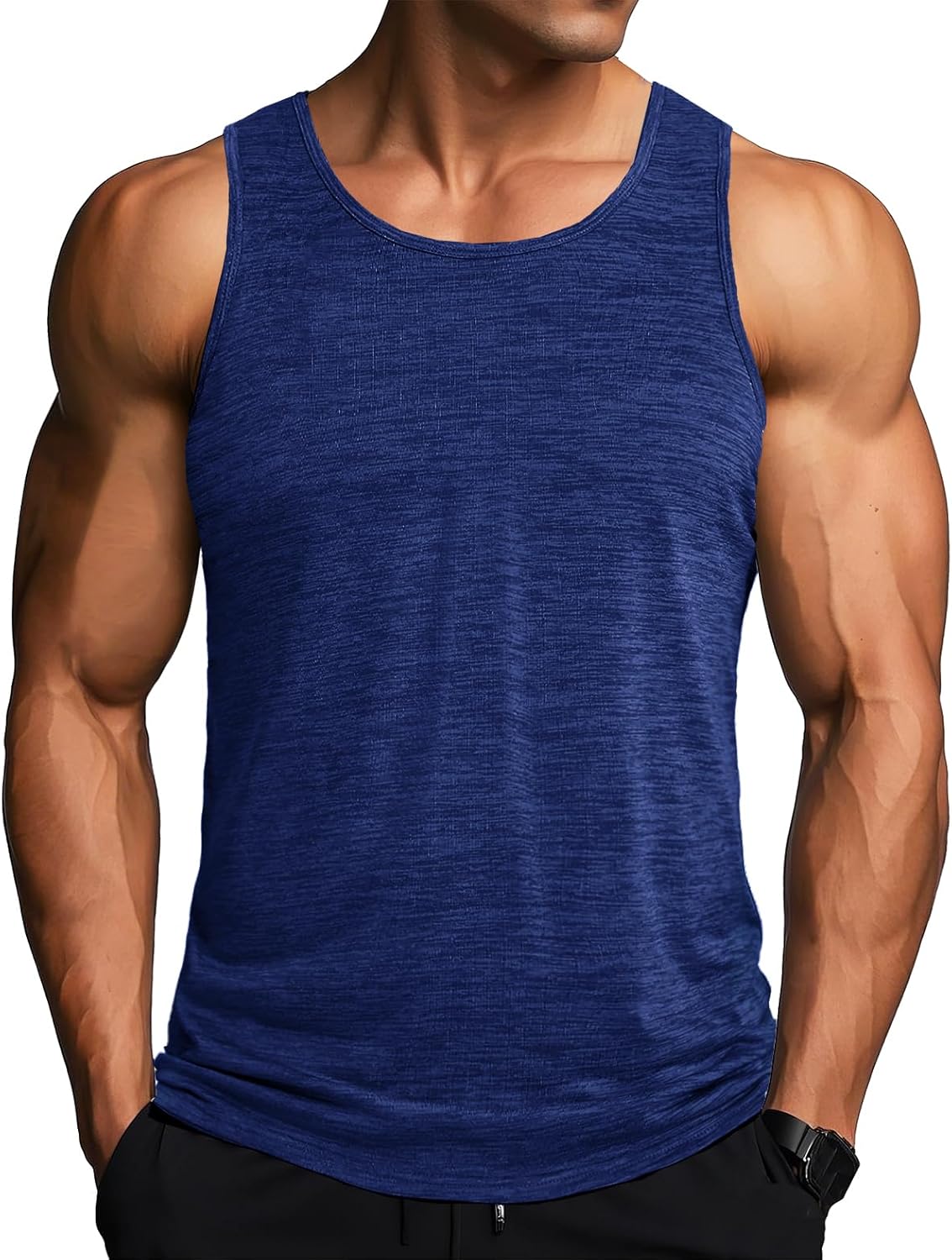 MAGCOMSEN Men's Tank Tops Quick Dry Workout Sleeveless Gym Muscle Shirts Athletic Bodybuilding Tee Shirt