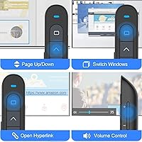 Vista 8 de Norwii N76 – Clicker recargable para presentación con puntero, control remoto de presentación de largo alcance, presentador inalámbrico
