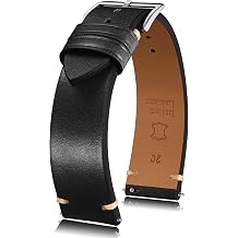 Getalia Italian leather Watch Band Tuscany Natural Vegetable-Tanned Top Grain Genuine Leather, 18mm 19mm 20mm 21mm 22mm 24mm Quick Release Replacement Watch Straps for Men and Women Thick and Soft