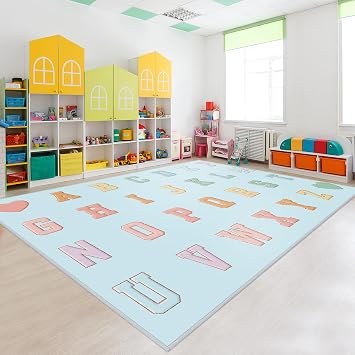 Large Alphabet Classroom Rug Preschool Kindergarten Kids Playroom