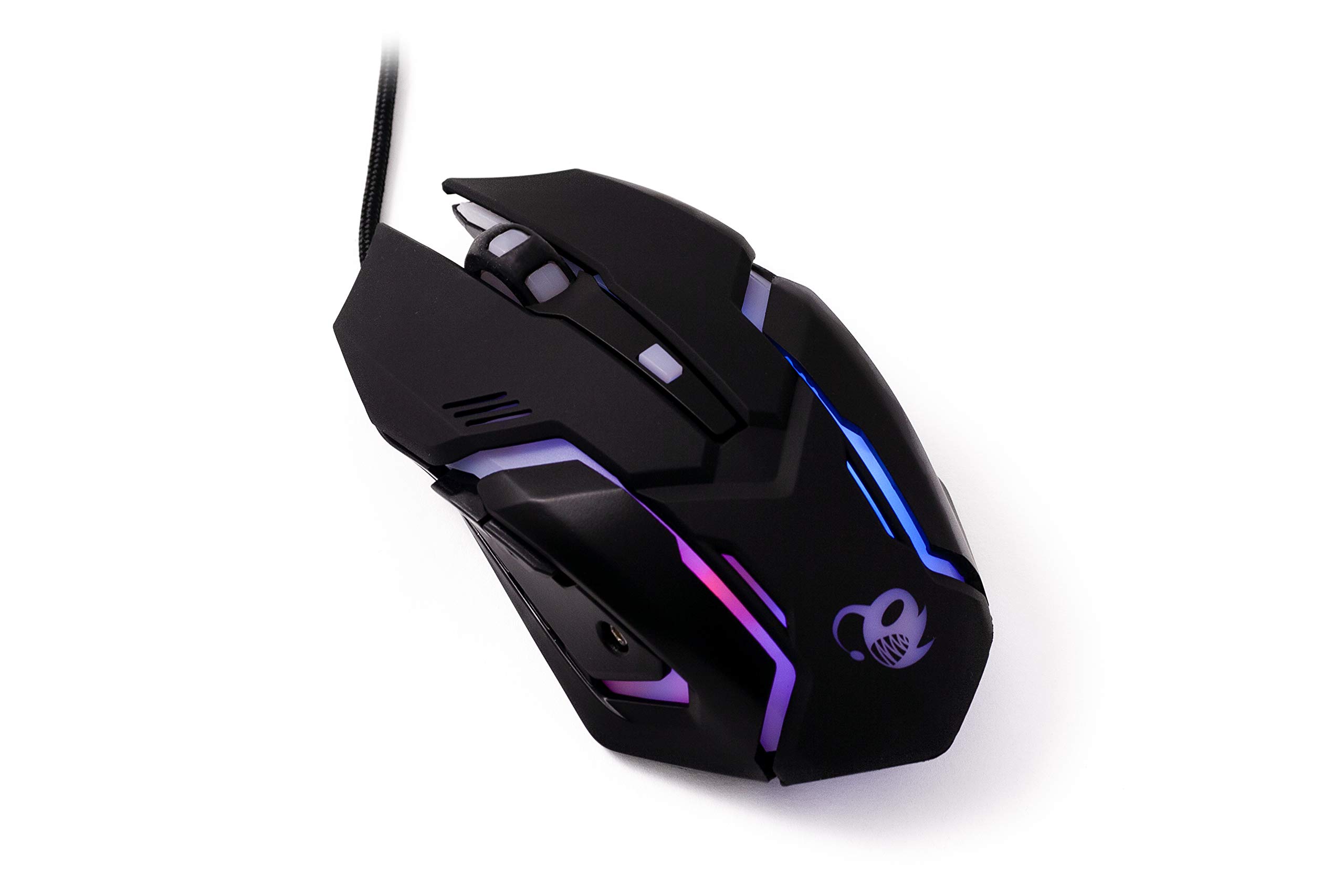 Deep Gaming X-Wing Setup Gaming 4 en 1: Teclado Membrana QWERTY con Ñ retroiluminado, ratón óptico LED 2400 dpi, Auriculares Gamer con micrófono, Alfombrilla Antideslizante. PC/Xbox One/PS4, Negro