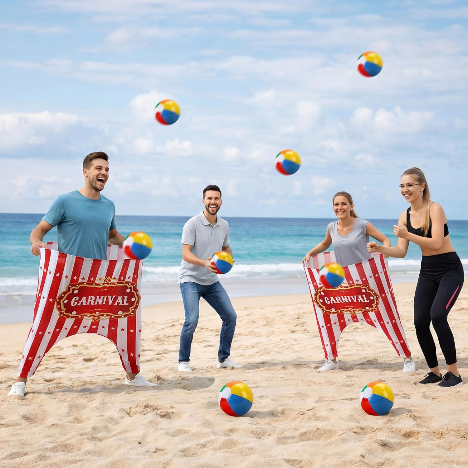 Leitee 11 Pcs Granny Pants Yard Game Games Set Oversized Pants with Bouncy Balls and Air Pump Outdoor Tossing for Basketball Party Supplies Sport Play Adults Fun Family Reunion Gatherings