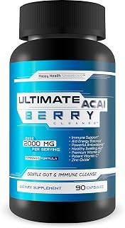 Ultimate Acai Berry Cleanse Detox Pills - Our Best Acai Berry Supplement Gentle Colon Cleanse Capsules - Herbal Cleansing Acai Capsules - Full Body Detox Cleanse For Men & Women