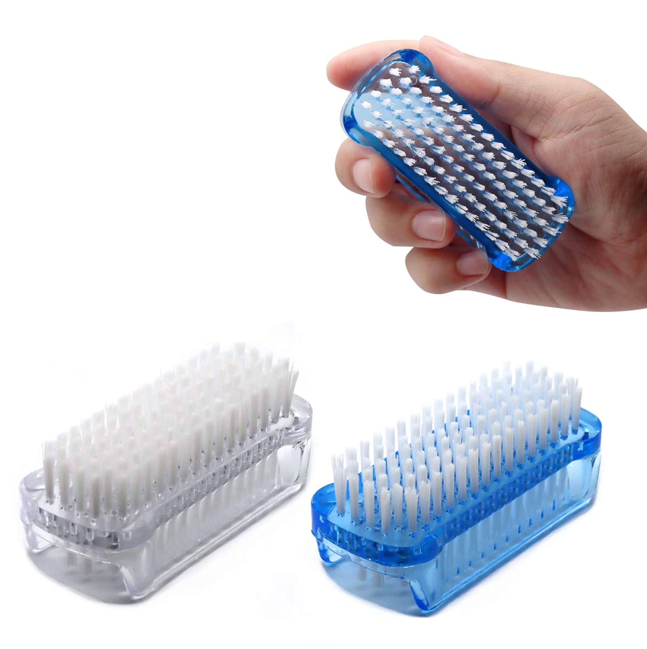 MEPOINT 2 Pcs Handle Grip Nail Brush Fingernail Cleaner Pedicure Foot Scraper Filer Brushes Toes Cleaning Tool Kit (Multicolor) (PACK OF 2) (2-Double)-picture-35