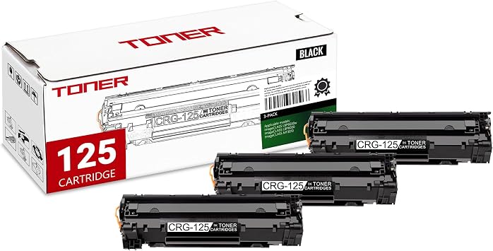 3-Pack CRG125 3484B001AA Black Toner Cartridge, High yield 2,100 pages, Replacement for Canon 125 ImageCLASS LBP6030w LBP6000 MF3010 Printer
