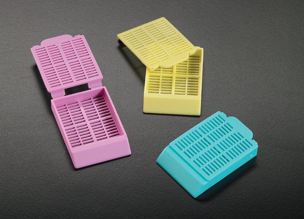 Simport Histosette I M498-6 Acetal Tissue Processing/Embedding Cassette, 45° Angle Surface, Blue (Case of 1500)