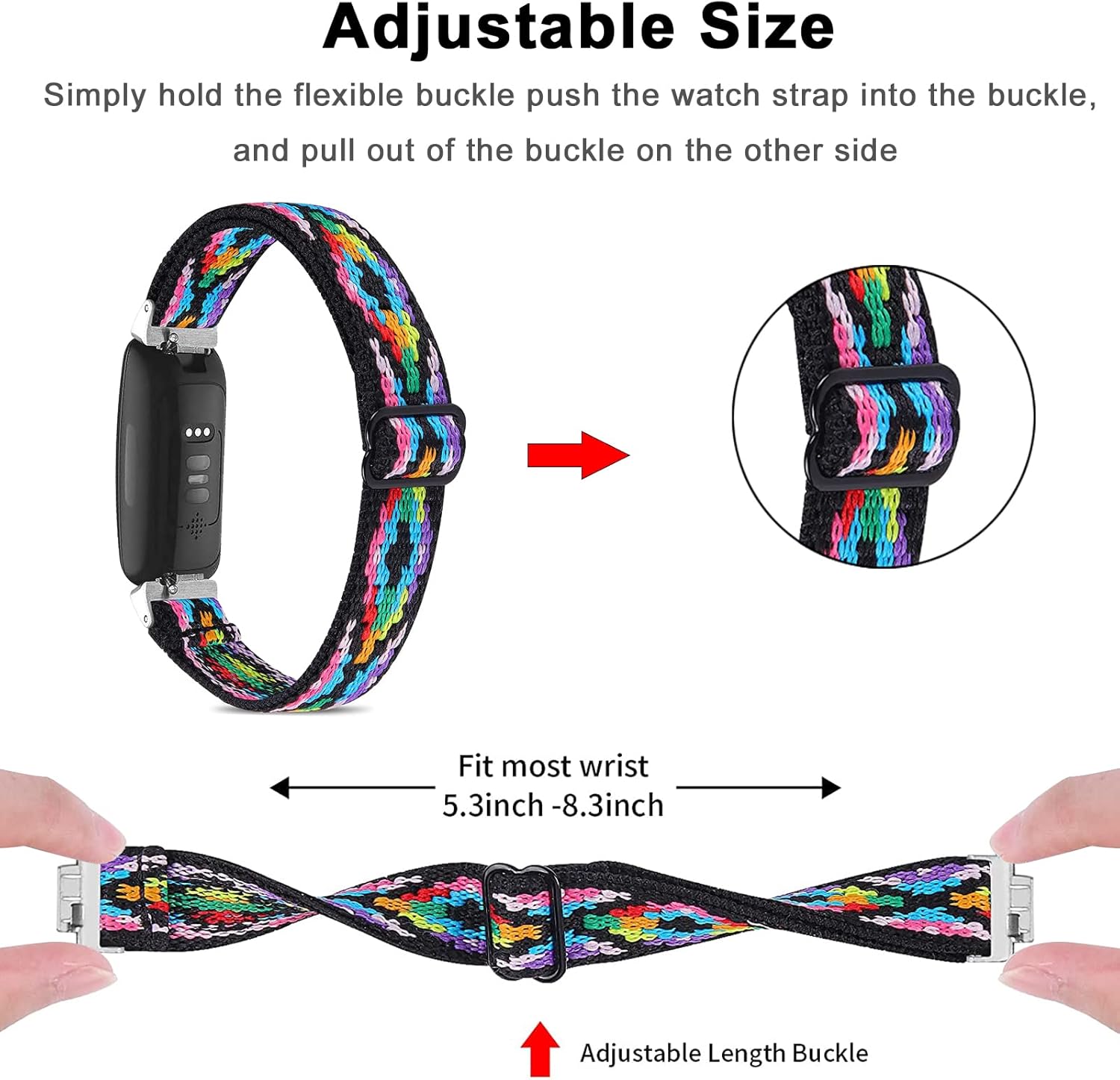 Miimall Sport Strap Compatible with Fitbit Inspire 2/Inspire HR/Inspire - Image 4