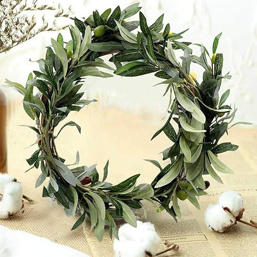 Miniatura 6 de 5 ramas de olivo artificiales para decoración de jarrones, tallos de ramas de olivo falsas para decoración de jarrones, para decoración de