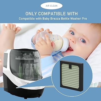 Pro HEPA Replacement Filter Compatible with Baby Brezza Baby Bottle Washer Pro, Air Clean Dust, 4-Pack