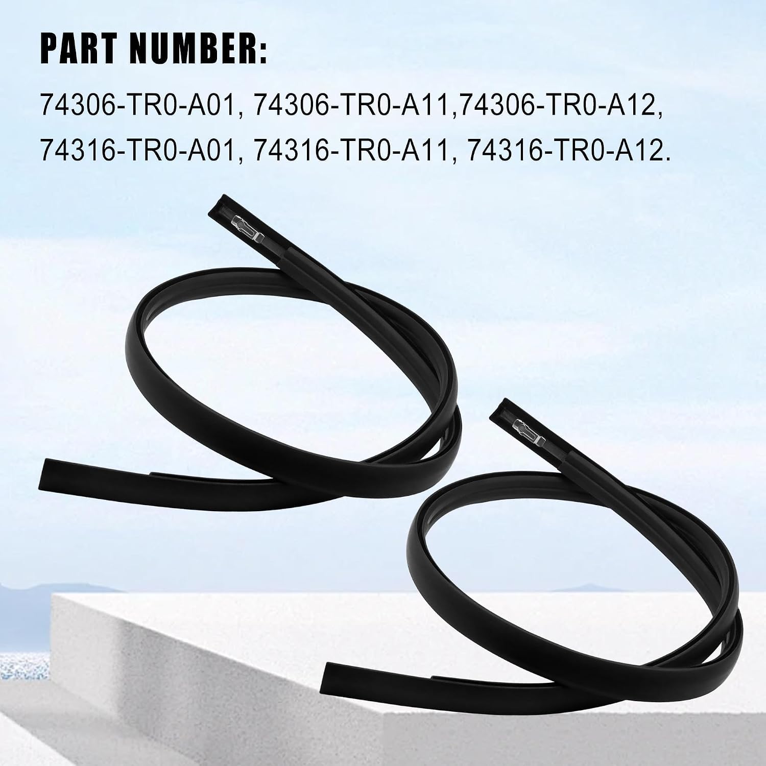 2Pcs Roof Molding Trim Kit Left & Right Side Roof Drip Molding Weather Stripping Fit for Honda Civic Sedan 4-Door 2012 2013 2014 2015 Replace 74316TR0A01 74306TR0A11 74316TR0A11 74316TR0A12 Only Sedan