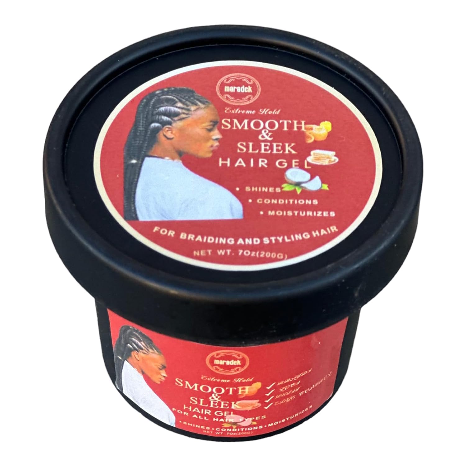 Braid Gel Extreme Hold, No Flakes Hair Braiding Gel for Locs, Twists and Edge Control – Braiders Gel for Women that Shines, Conditions & Moisturizes All Hair Types (7 oz)