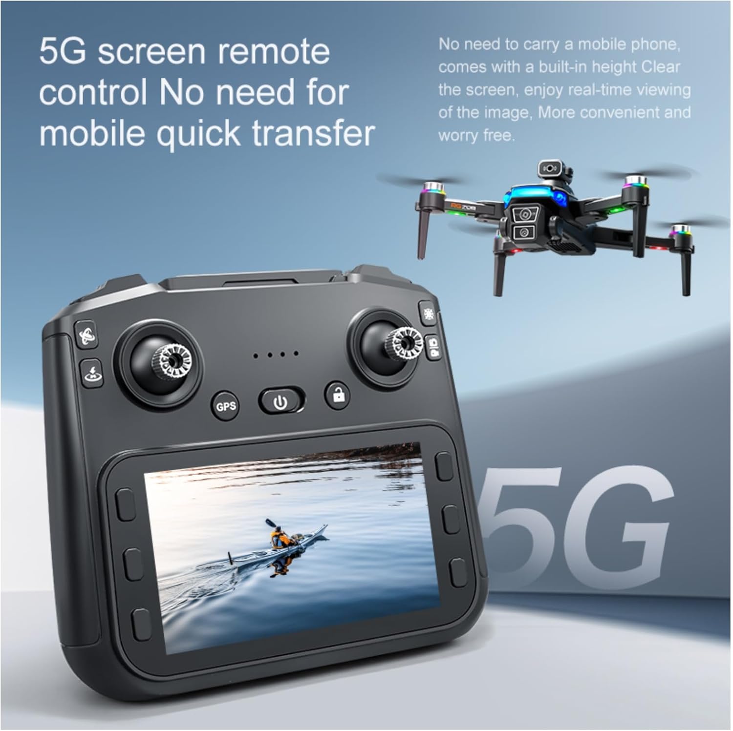 GPS Drones with 4K Camera for Adults,Long Flight Time and Distance,5G Transmission and Auto Takeoff/Landing,Brushless Motors,Follow Me,Active Obstacle Avoidance,FPV Quadcopter Easy fly for Beginner