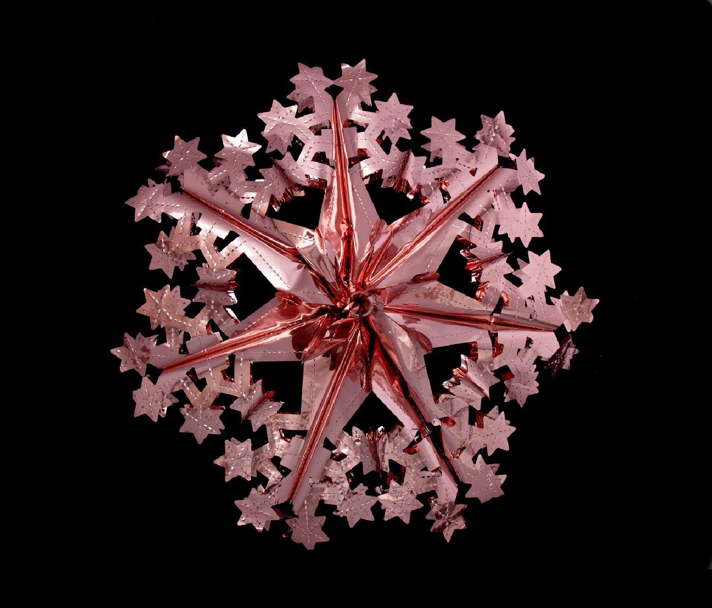 Simply Products Set of 4 40cm Christmas Foil Ceiling Garland Hanging Xmas Decoration, Long Star, Snowflake - Image 3