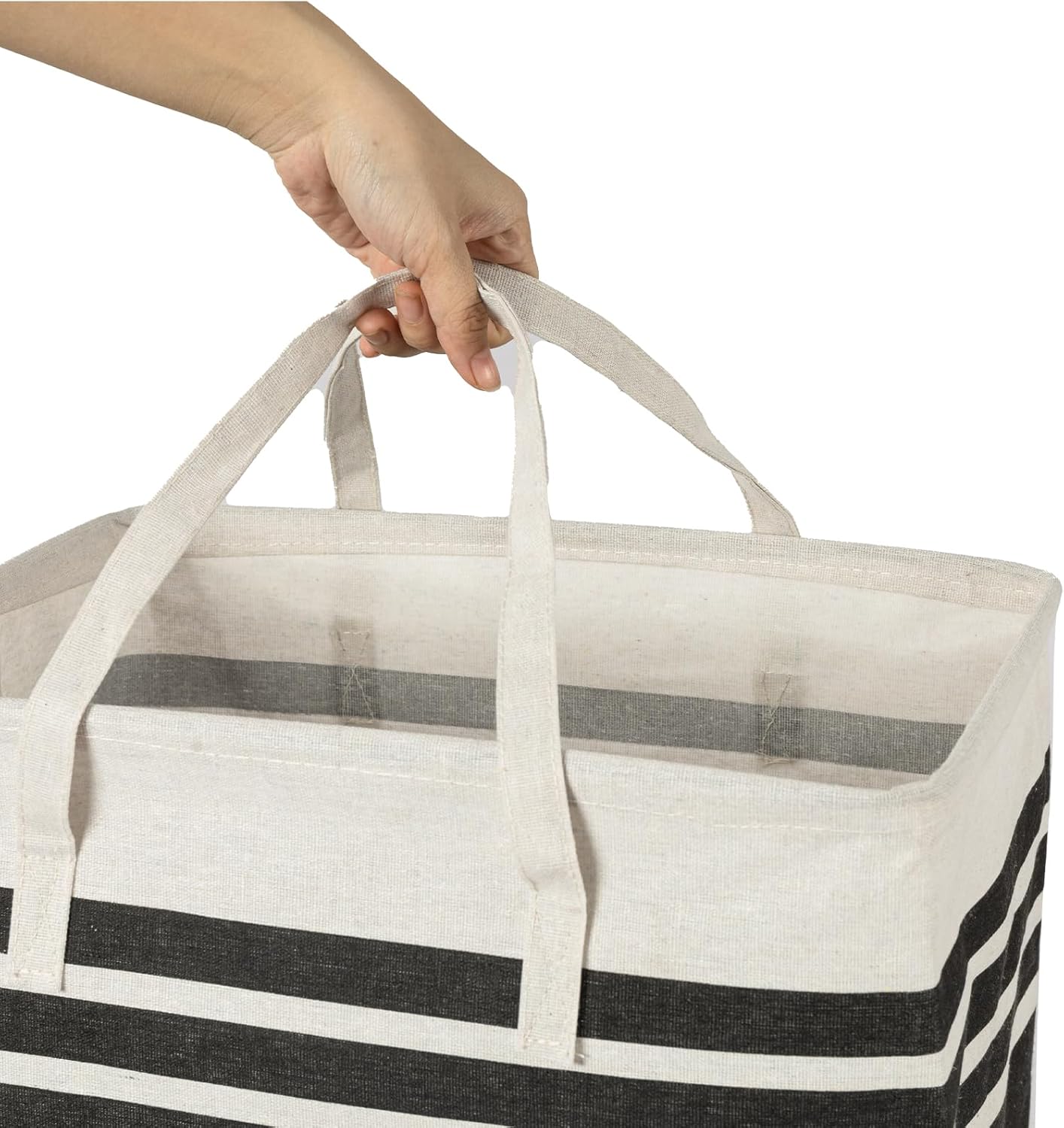 2 Pack Black Laundry Baskets 75L Large, Collapsible Laundry Hamper Dirty Clothes Hamper Freestanding Waterproof with Reinforced Padded Handles, for Dorm Bedroom Bathroom Apartment Essentials