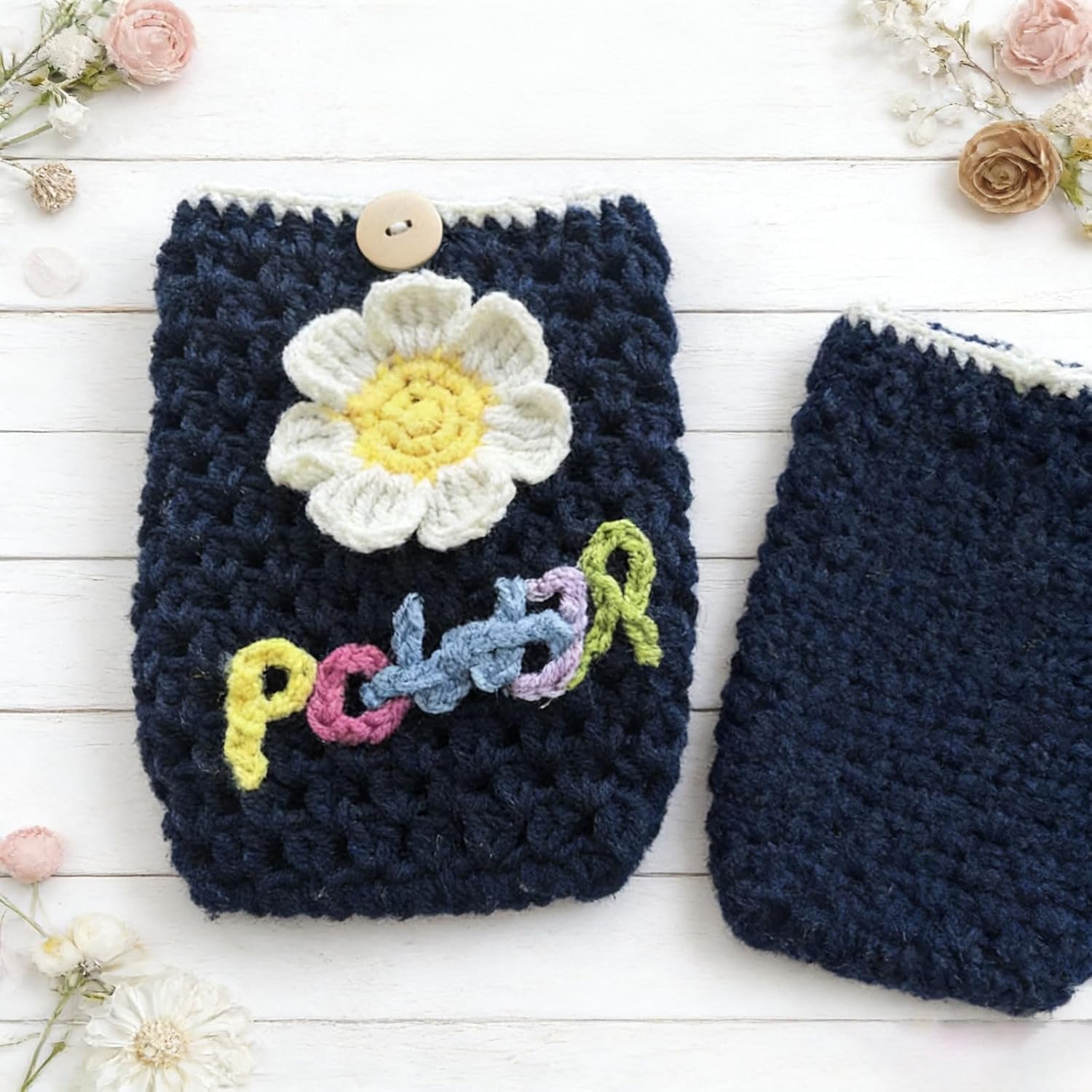 Handwoven 6 Inch Ebook Reader Case, Handmade Crocheted Sleeve for Women, Protective Pouch Bag for Kindle & E-Reader Devices