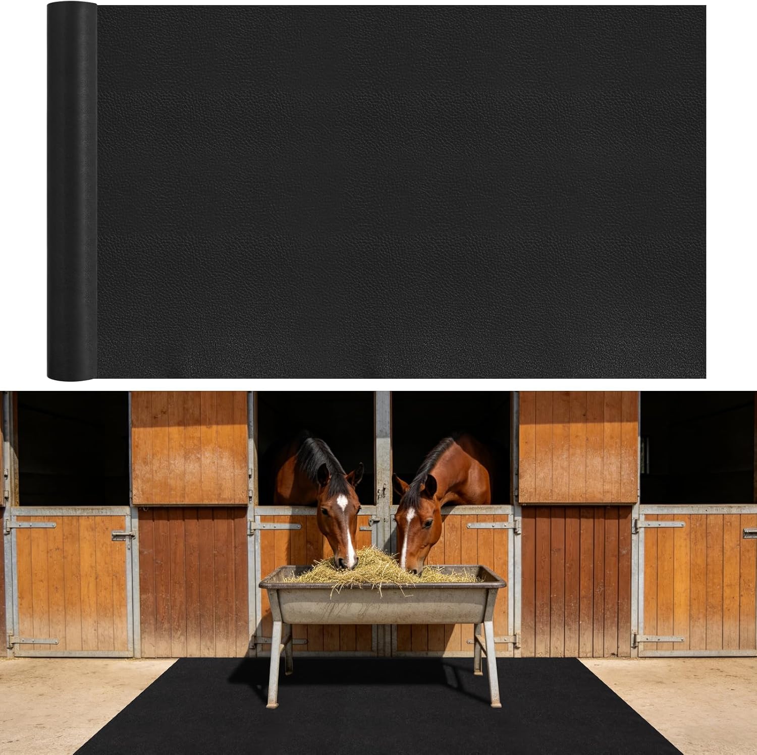 4x6 Ft Horse Stall Mat, Stable Mats for Horses with Shock Absorption & Cushioning Waterproof Non-Slip Flooring, Easy to Clean Mat for Stalls Farm Cattle Sheep Pig Shed Livestock Barn