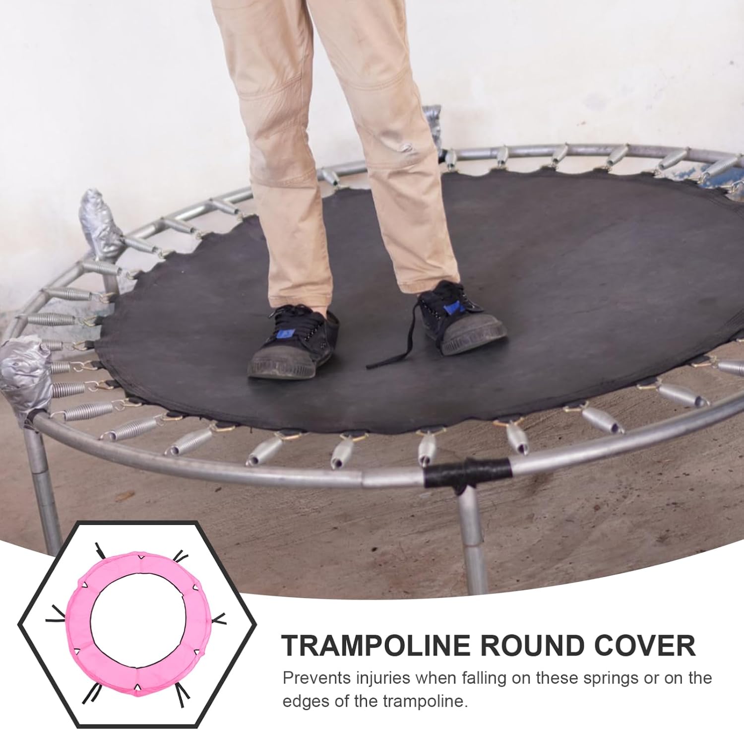 Trampoline Edge Protective Cover for Trampolines Complete Safety Pad Elastic Strings Secure Installation Minimizes Injury Risks for