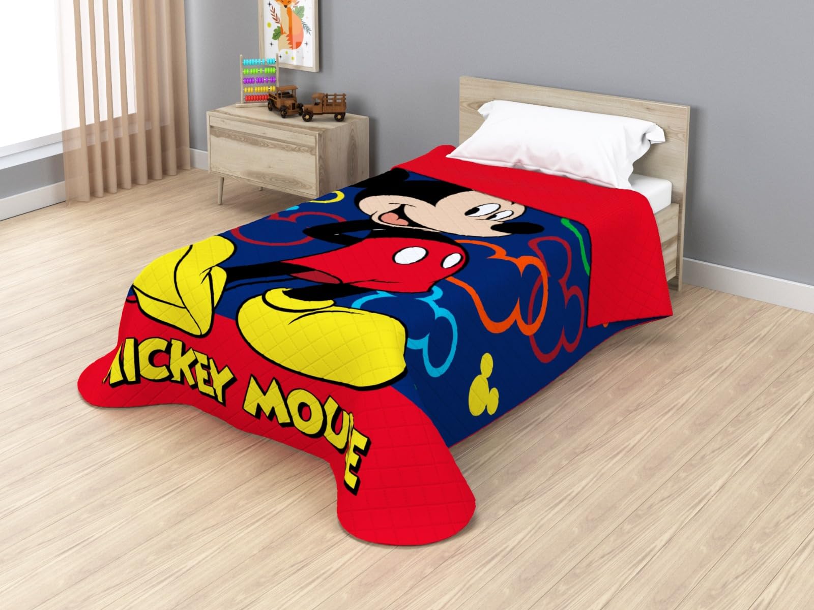 Disney Jay Franco Colcha Bouti Termosellada Mickey Primarily Beach, 170 x 250 cm, Microfibra, Relleno 100gsm JE12744ET