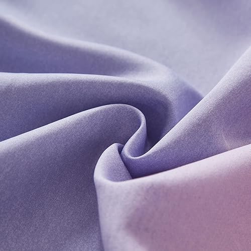 Miniatura 6 de Dinjoy Juego de sábanas de 3 piezas para niñas, tamaño individual, arcoíris, rosa, morado, azul, de 3 piezas (1 sábana bajera, 1 sábana encimera, 1