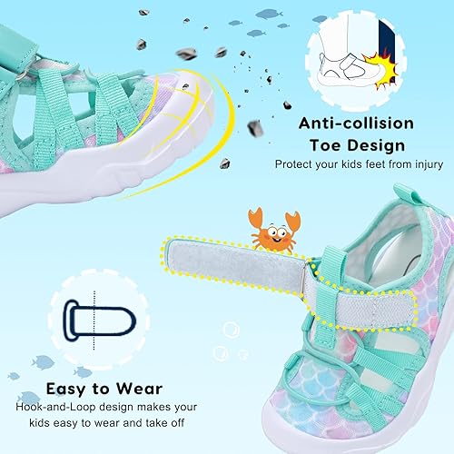 Miniatura 3 de JOINFREE - Zapatos de agua para niños y niñas, transpirables, de secado rápido, sandalias deportivas para la playa, ligeras, flexibles y para ir