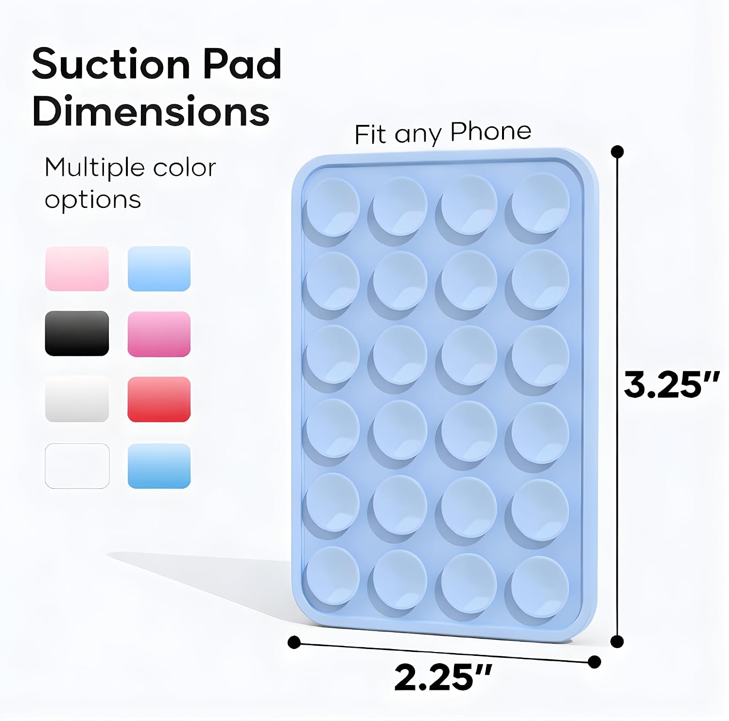 Suction Phone Case Mount, Phone Sticky Grip for iPhone and Android, Adhesive Phone Accessory, Hands-Free Mirror Shower Phone Holder for Videos and Selfies (Baby Blue)
