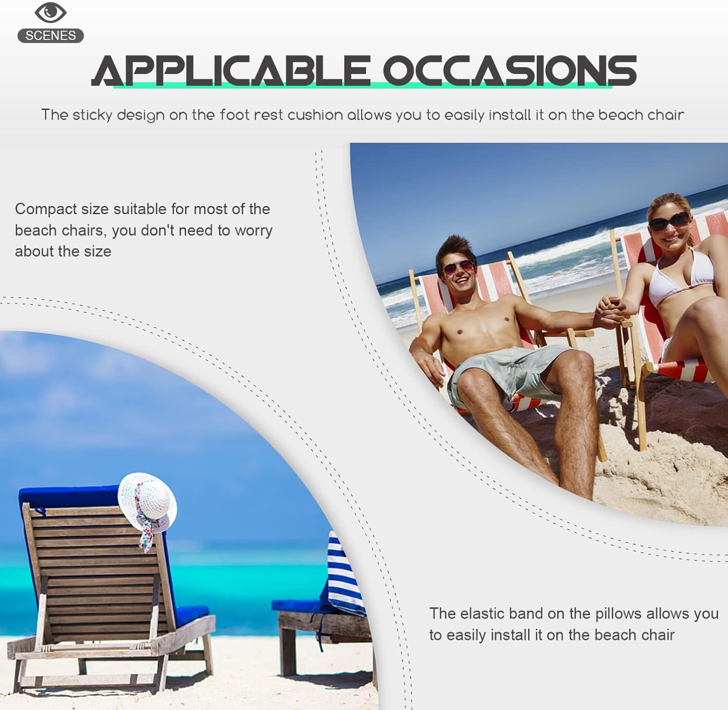 Yardwe Beach Chair Deck Chair Neck Pillow Lounge Pillow Gravity Headrest Outdoor Patio Throw s Beach Camping for Backyard Picnics Chaise Lounge Travel
