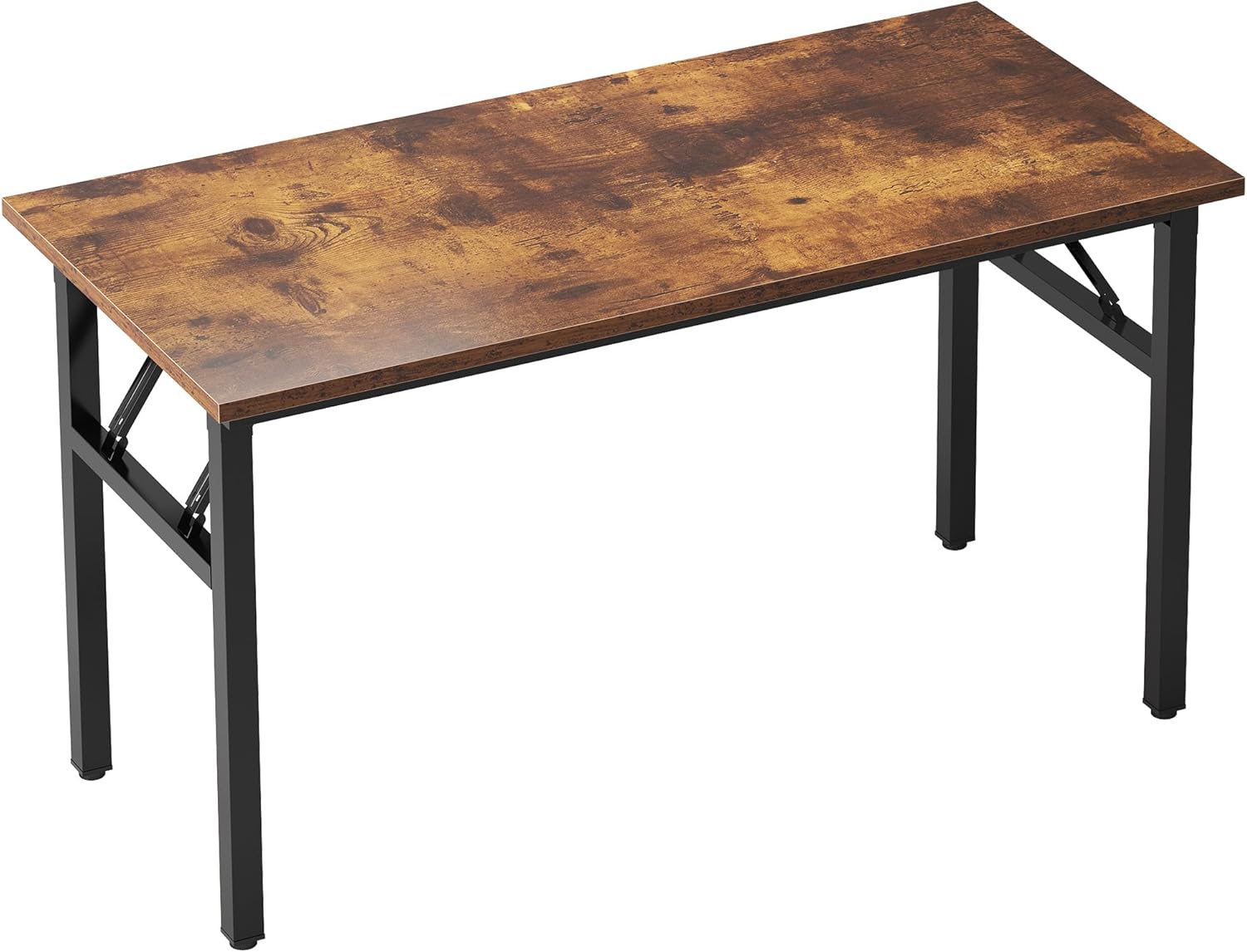 sogesfurniture Computer Desk 47.2 inches Office Desk Computer Table Study Writing Desk Workstation for Home Office Metal Frame Folding Table, Rustic Brown