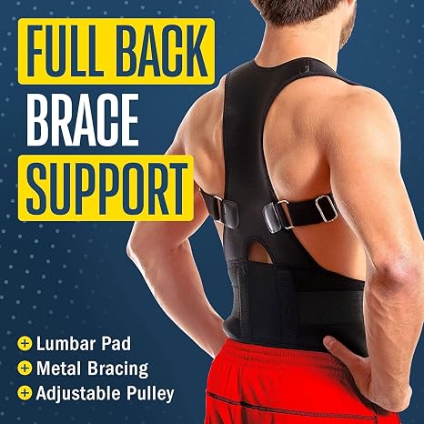 Posture Corrector for Women and Men, Adjustable Shoulder Corrector & Back Brace, Improves Posture and Provides Lumbar Support for Lower and Upper Back Pain (L)